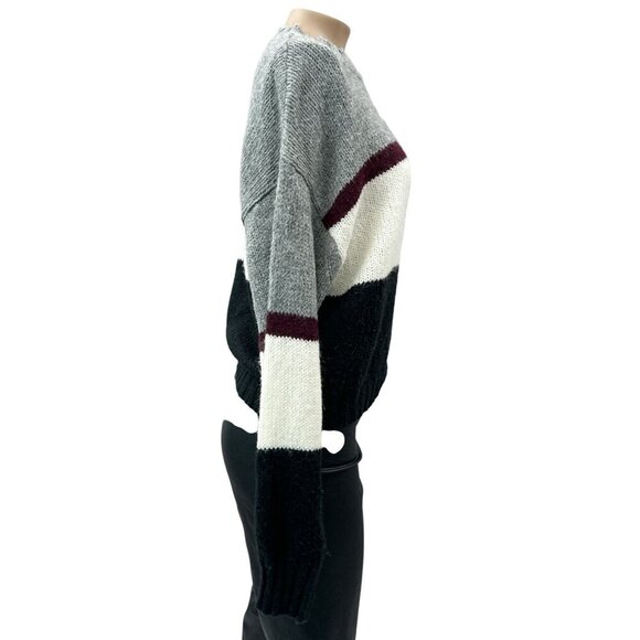 Rebecca Minkoff Liliana Striped Colorblock Long Sleeve‎ Boxy Fit Sweater Women M - Picture 5 of 14